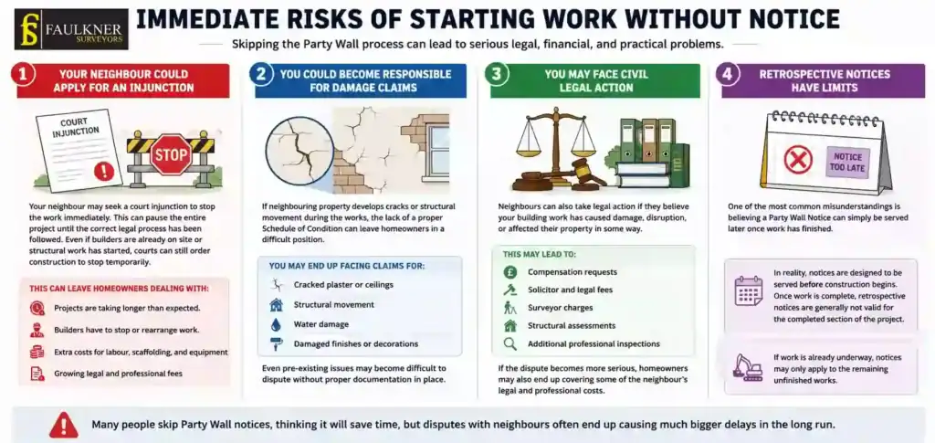 What Happens If You Start Work Without a Party Wall Notice? 1 Immediate Risks of Starting Work Without Party Wall Notice Wokingham